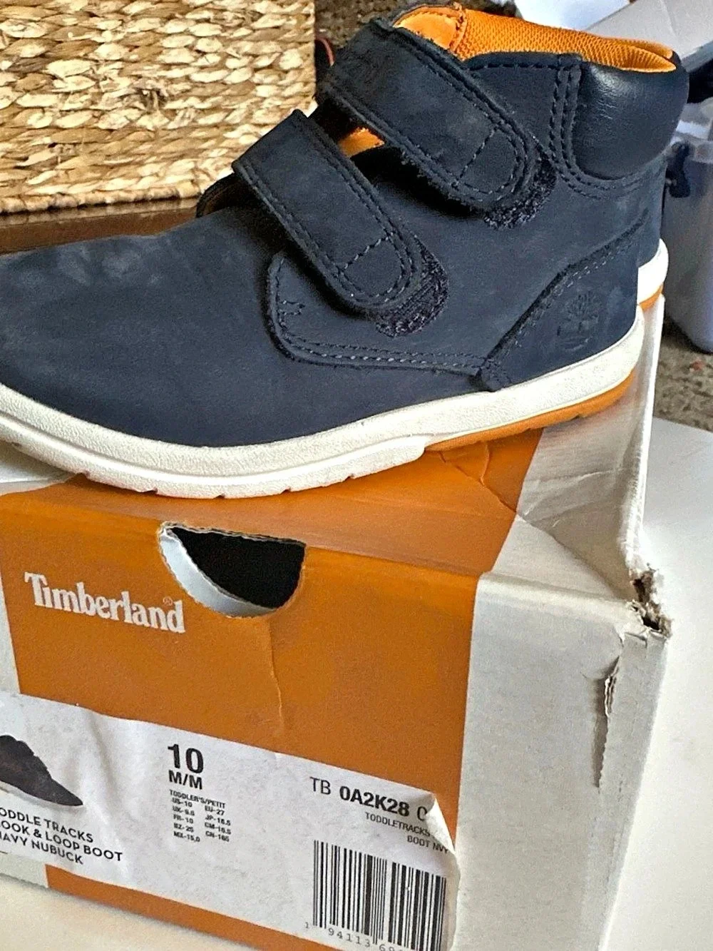 Timberland Toddler Tracks Hook and Loop Boot Blue & Orange Size 10 Like New
